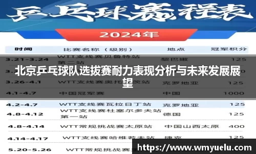 北京乒乓球队选拔赛耐力表现分析与未来发展展望